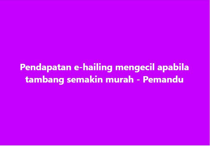 Pendapatan Semakin Mengecil